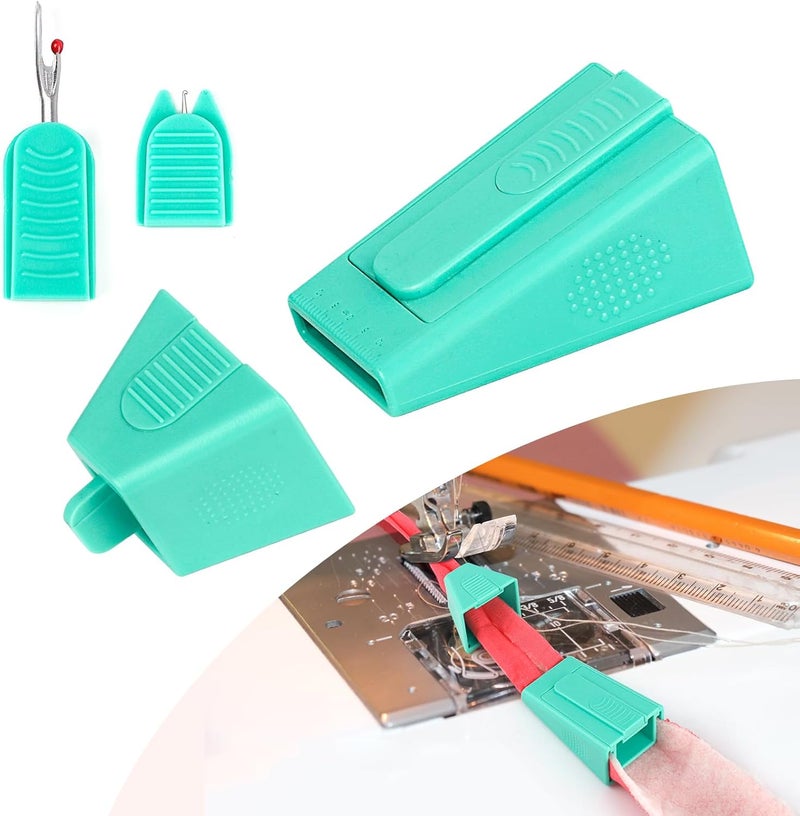 TIGARI Bias Tape Maker, Valentines Day Gifts for Her, Fabric Tube Maker for Jelly Rolls Rugs Tool with Needle Threader and Seam Ripper, DIY Sewing Supplies and Accessories - Image 1